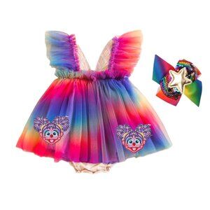 Elmo Dress Romper Abby Cadabby Clothes Jumpsuit Sesame Street Outfit Birthday